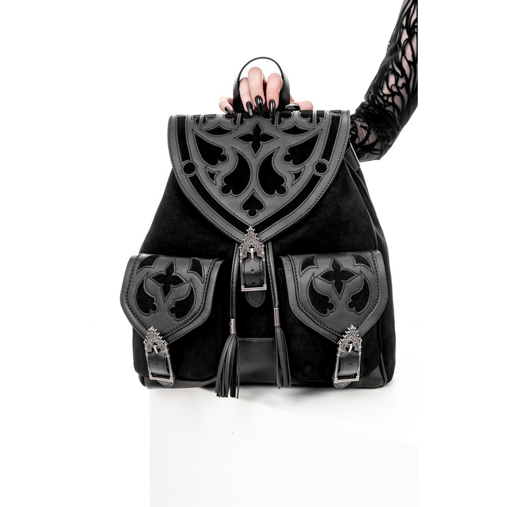 Restyle - Cathedralis Buckle Rugtas - Zwart
